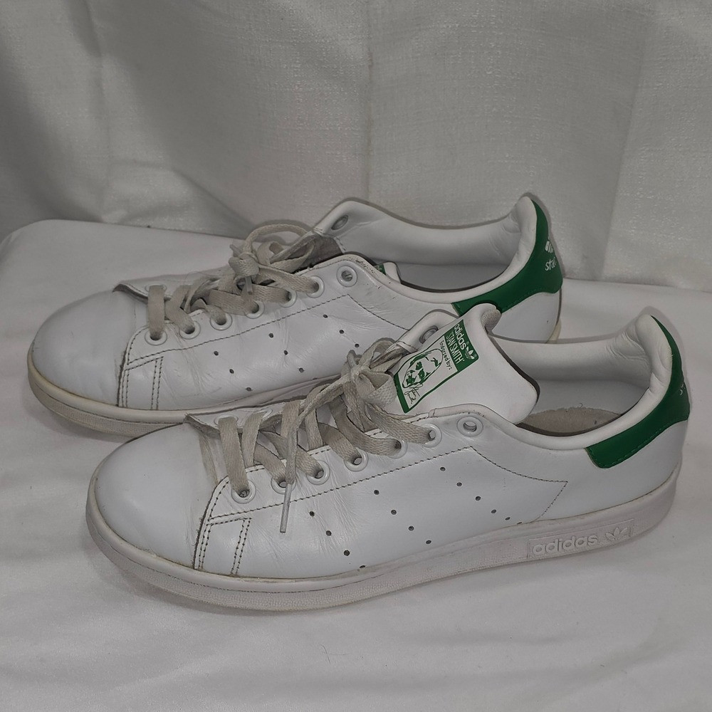 Adidas Stan Smith White Green Leather Sneakers B24105 Womens Size 8 Mens 6.5
